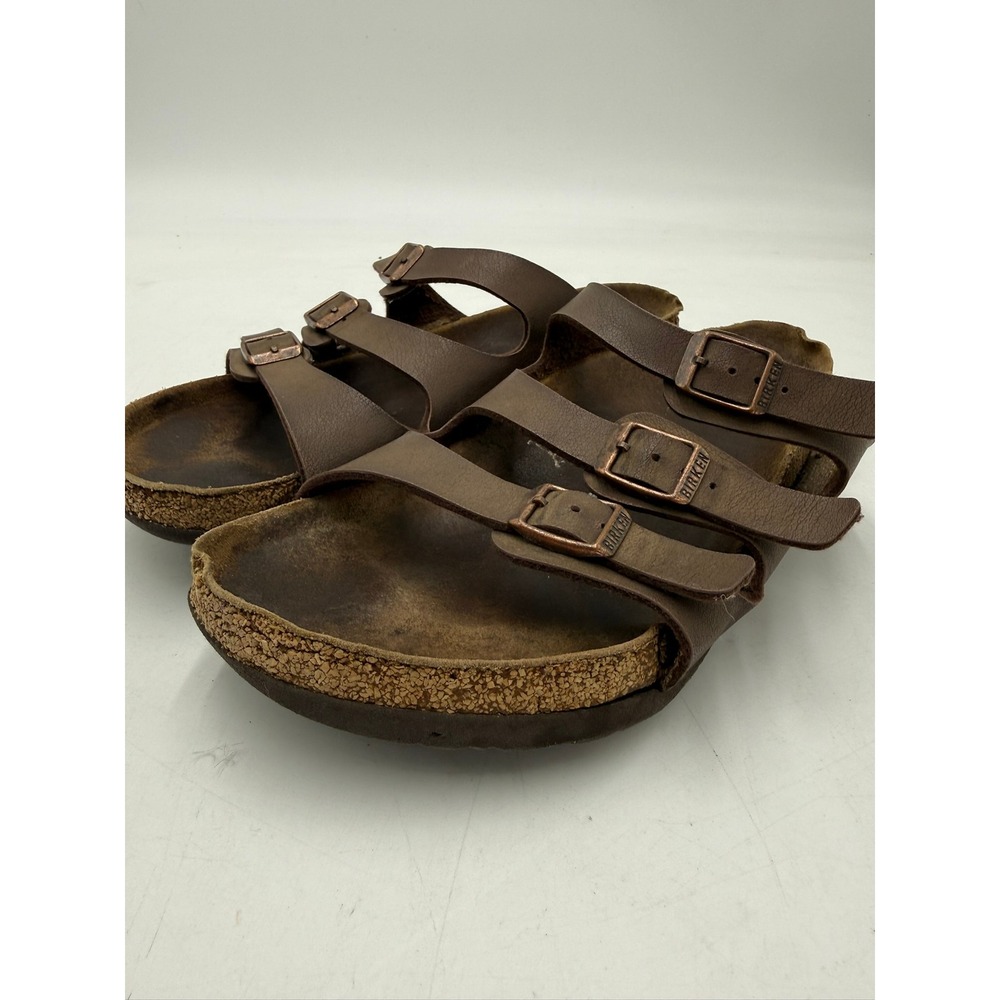 Birkenstock Florida Sandals Mens 42 Brown 3-Strap Slide Cork Footbed Sandal
